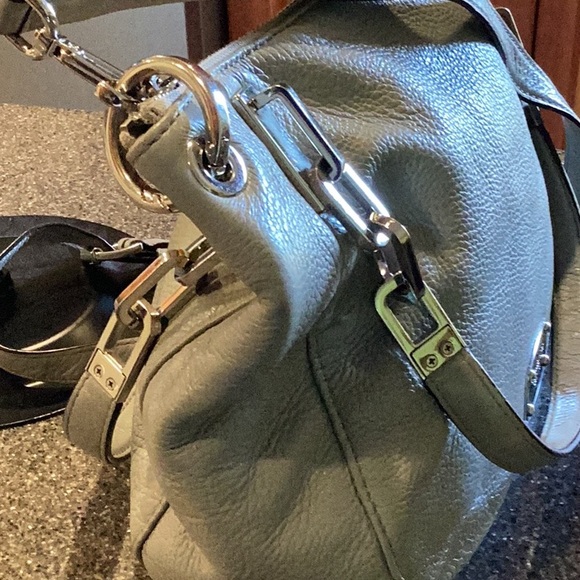Michael Kors gray two way bag, EUC. Silver hardware. Includes crossbody strap. - Picture 7 of 13